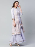 Thumbnail for Ahalyaa Womens Powder Blue Crepe Floral Dress - Distacart