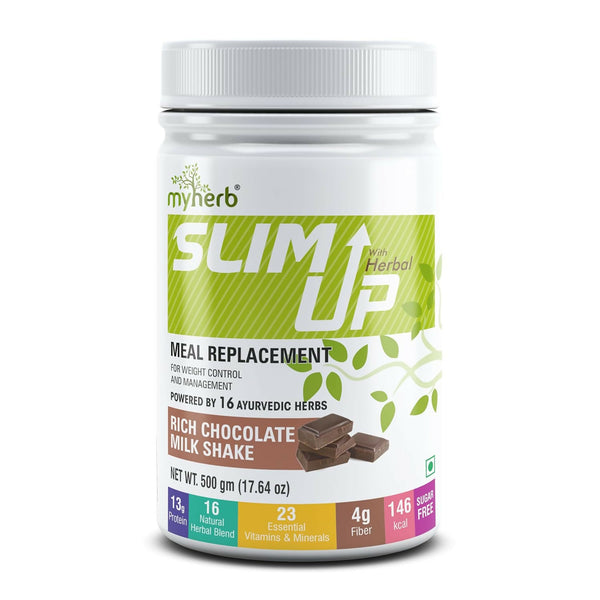 Myherb Slim Up Meal Replacement Shake With 16 Natural Herbal Blend For Men & Women - Chocolate Milk Shake - Distacart