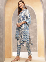 Thumbnail for Anouk Women Floral Printed Regular Kurta With Trousers & Dupatta