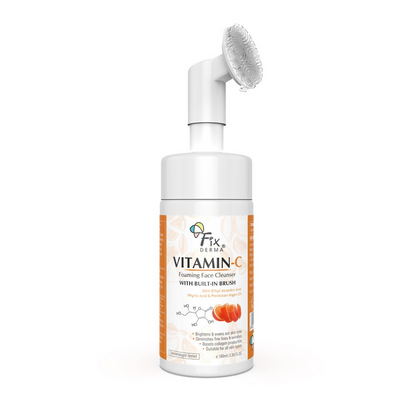 Fixderma 2% Vitamin C Face Wash, Foaming Face Cleanser with Brush - Distacart