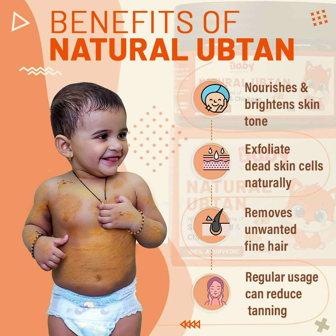 Babyorgano Natural Ubtan Face Pack, Skin Lightening and Tan Removal For Babies - Distacart