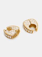 Thumbnail for Ruby Raang Gold Polished Multicolour White Kundan Loops