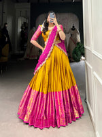 Thumbnail for Lehenga Mart Designer Wedding Lehenga Choli For Women - Mustard - Distacart