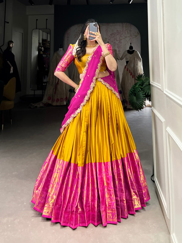 Lehenga Mart Designer Wedding Lehenga Choli For Women - Mustard - Distacart