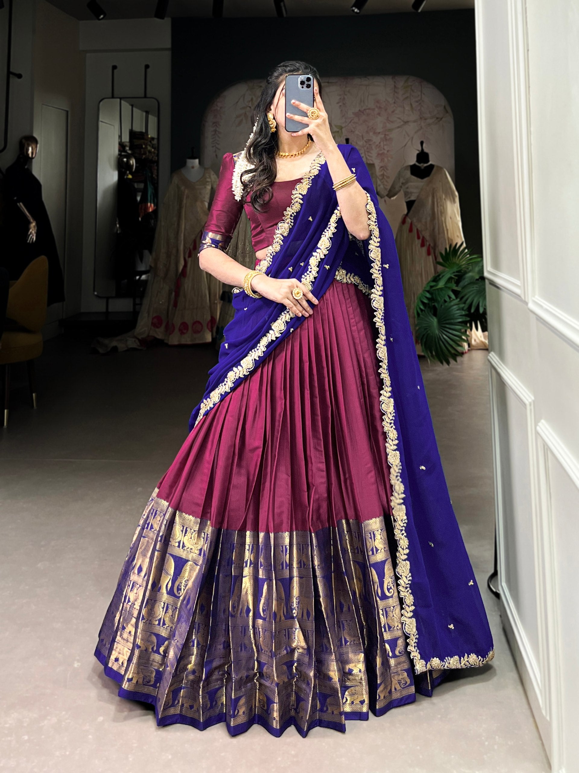 Lehenga Mart Designer Wedding Lehenga Choli For Women - Purple - Distacart
