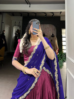 Thumbnail for Lehenga Mart Designer Wedding Lehenga Choli For Women - Purple - Distacart