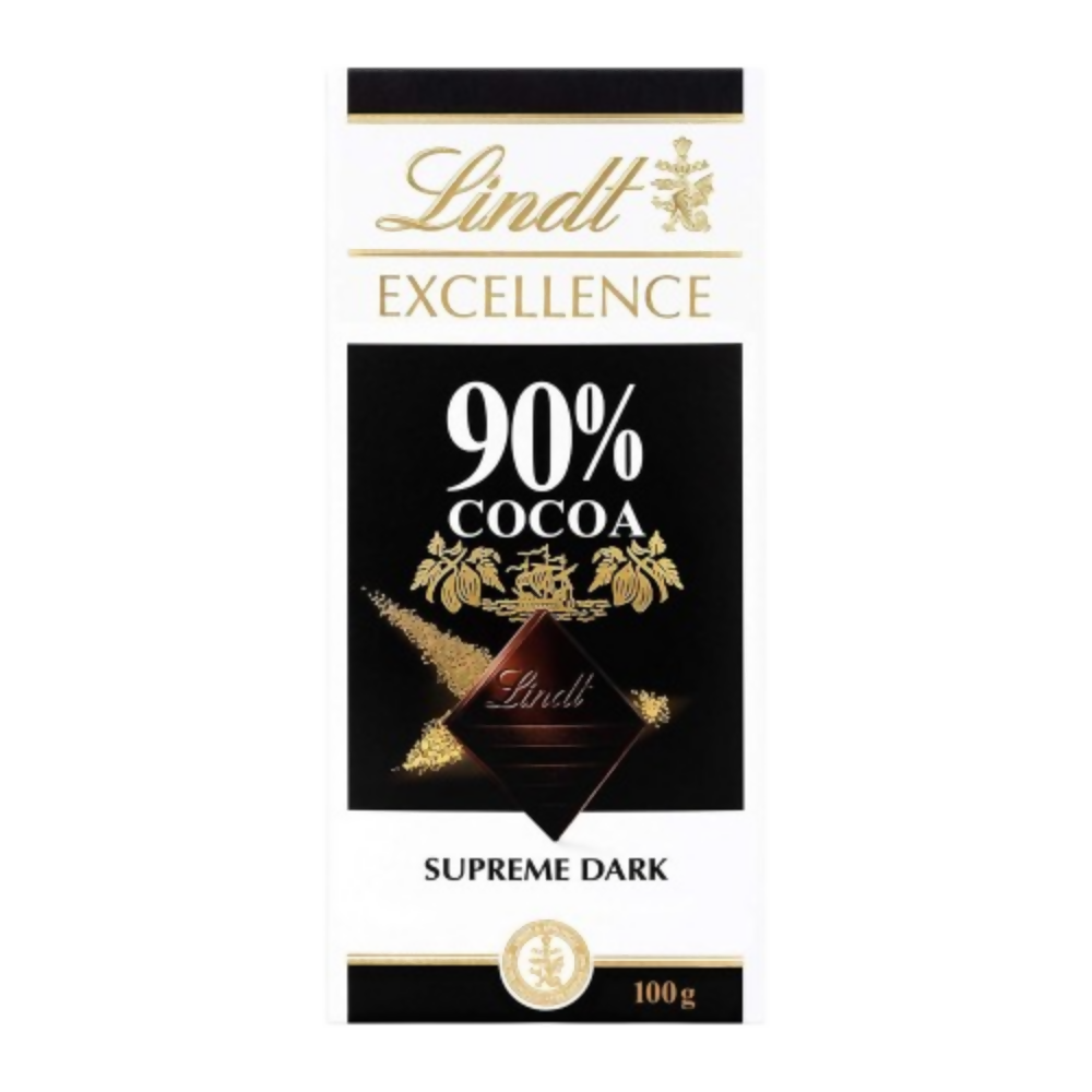 Lindt Excellence 90% Cocoa Dark Supreme Noir Chocolate Bar - Dista
