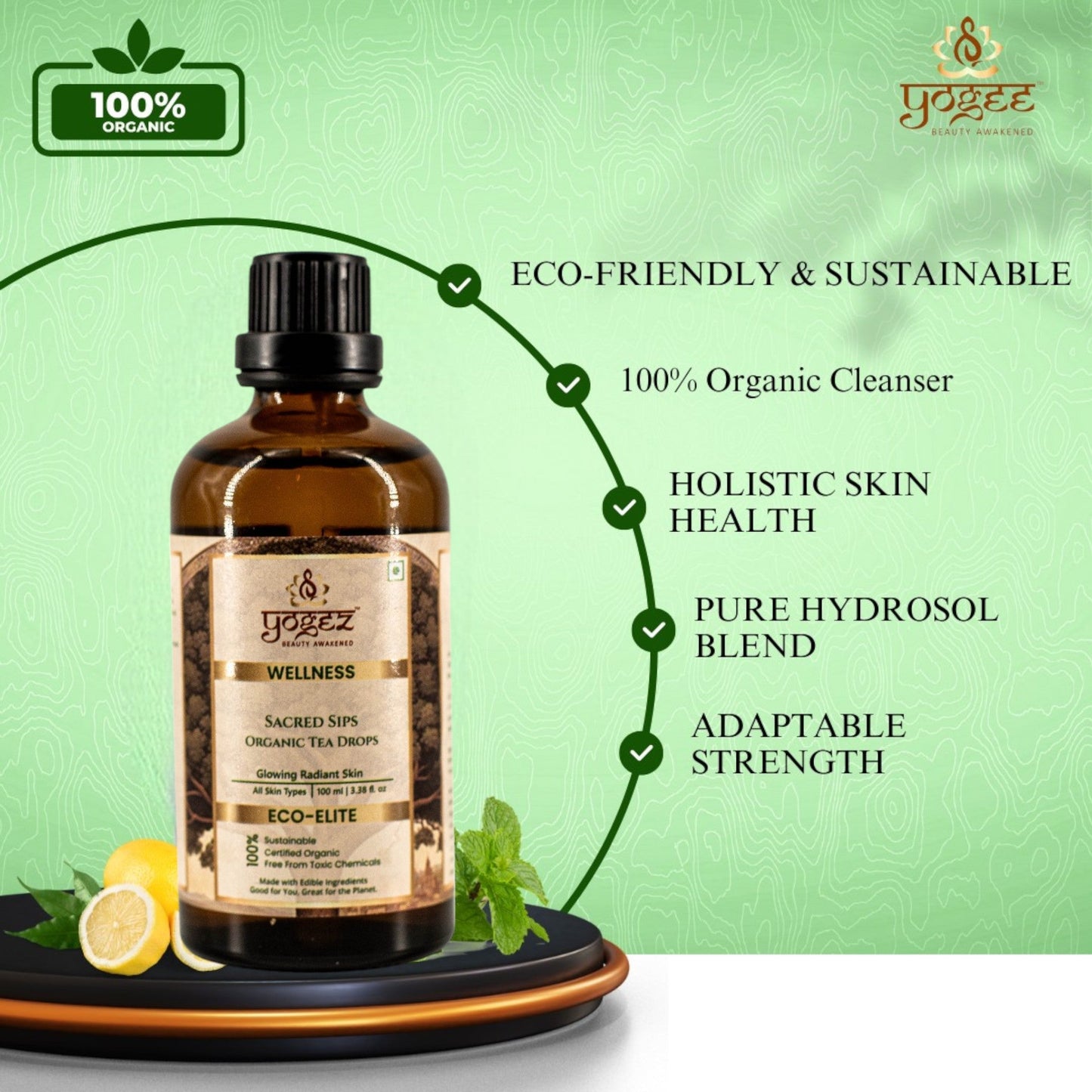 Yogez Sacred Sips Tea Drops- Skin Health - Distacart