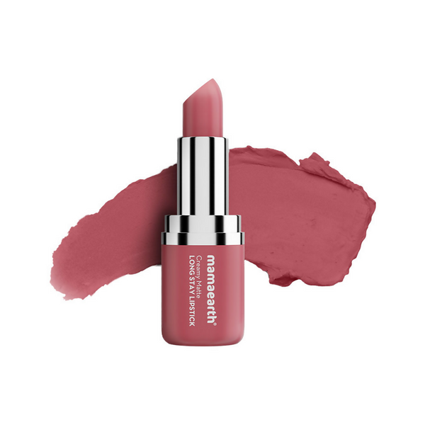 Mamaearth Creamy Matte Long Stay Lipstick - Rose Nude - Distacart