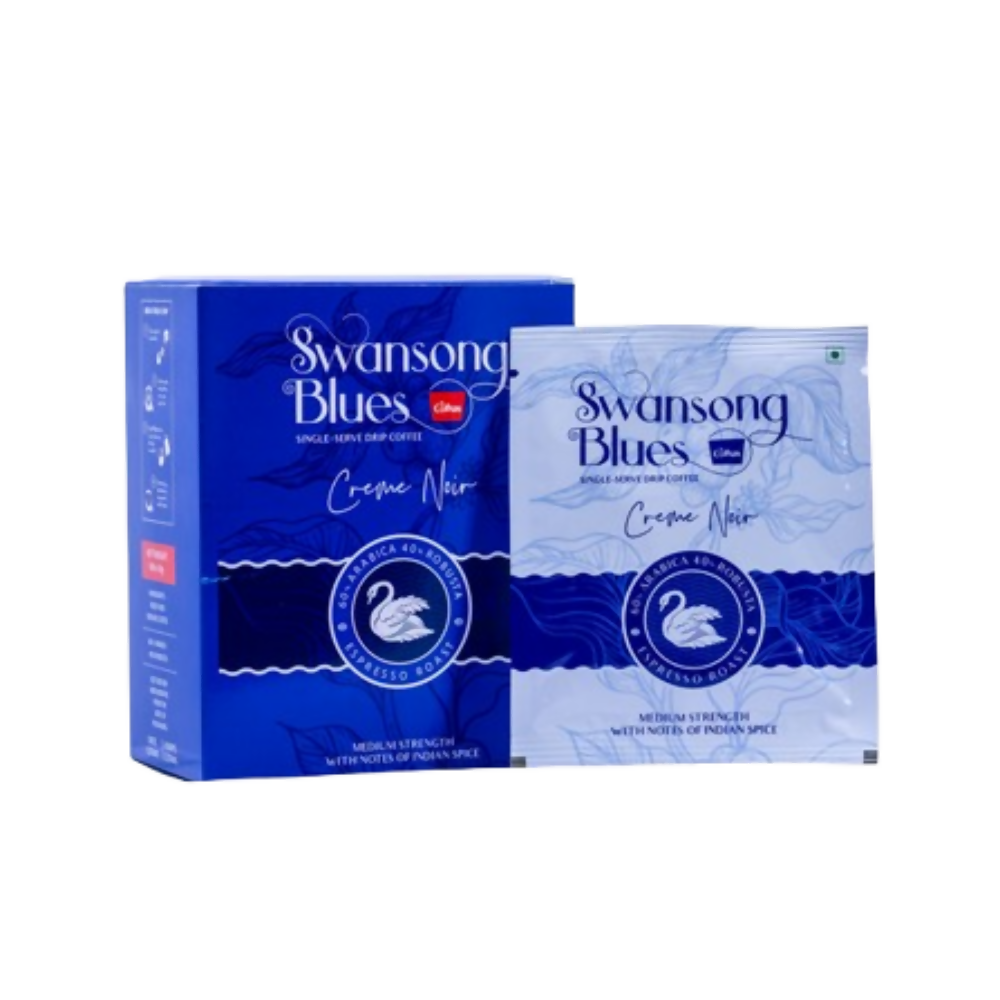 Cothas Swansong Blues Deccan Bold Creme Noir Pour Over Coffee Drip Bags | 60% Arabica 40% Robusta Espresso Roast Coffee Powder