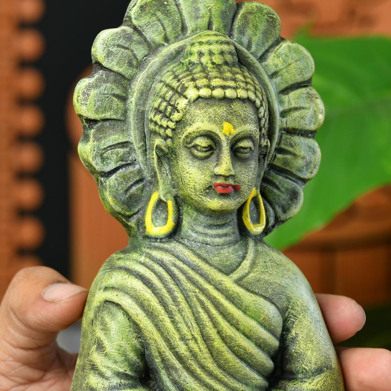 Sowpeace Premium Terracotta Meditating Buddha on Lotus Tabletop