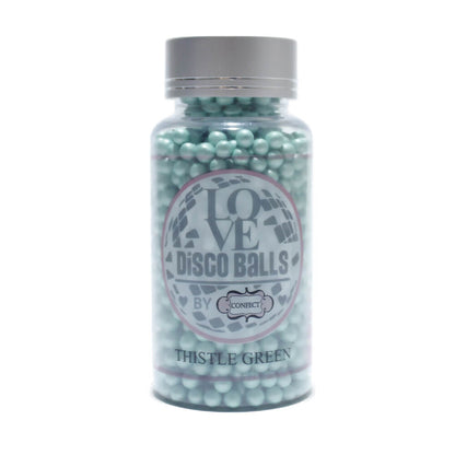 confect thistle green disco balls sprinkles 6 mm 120 gms