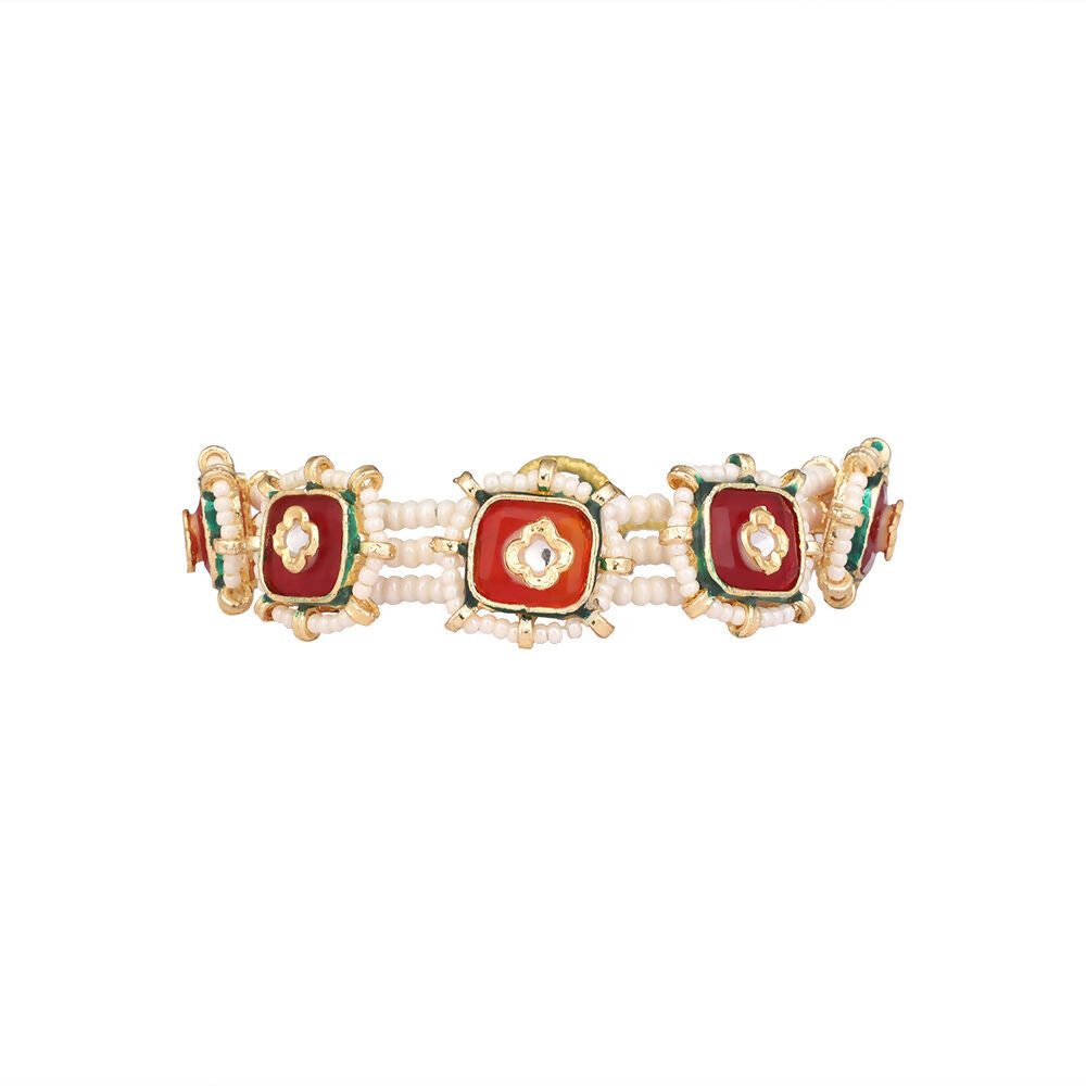Nuyug 22K Gold Plated Red Serene Pochi Bangles