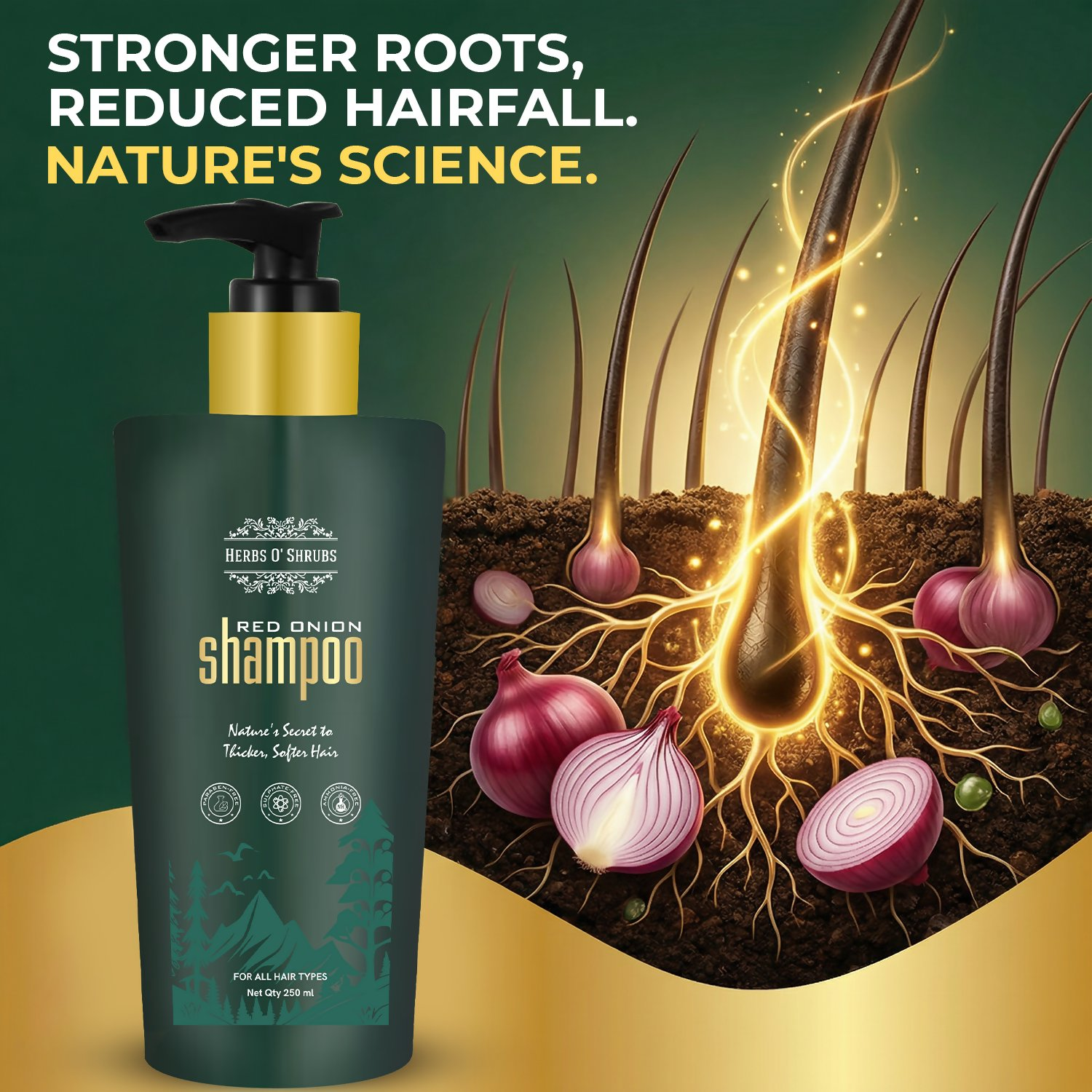 HerbsO’Shrubs Onion Strength & Shine Shampoo - Dista