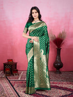 Thumbnail for Vedant Vastram Banarasi Silk Fashion Saree - Green - Distacart