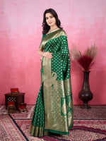 Thumbnail for Vedant Vastram Banarasi Silk Fashion Saree - Green - Distacart