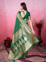 Thumbnail for Vedant Vastram Banarasi Silk Fashion Saree - Green - Distacart
