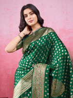 Thumbnail for Vedant Vastram Banarasi Silk Fashion Saree - Green - Distacart