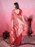 Thumbnail for Vedant Vastram Banarasi Silk Fashion Saree - Red - Distacart