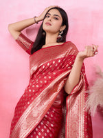 Thumbnail for Vedant Vastram Banarasi Silk Fashion Saree - Red - Distacart