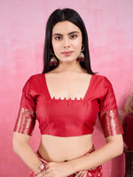 Thumbnail for Vedant Vastram Banarasi Silk Fashion Saree - Red - Distacart