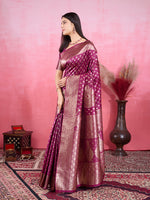 Thumbnail for Vedant Vastram Banarasi Silk Fashion Saree - Wine - Distacart