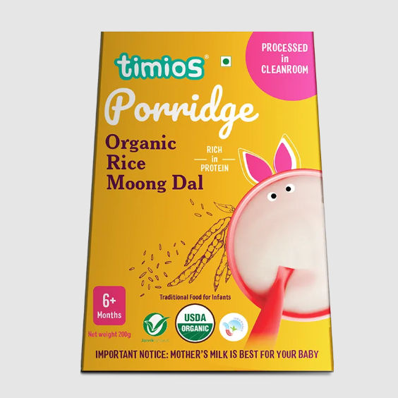 Timios Organic Rice Moong Dal Porridge - Distacart