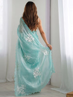 Thumbnail for Mitera Floral Embroidered Silk Blend Saree - Distacart