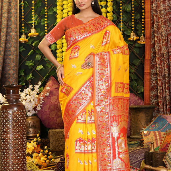 Astita Silk Yellow Saree