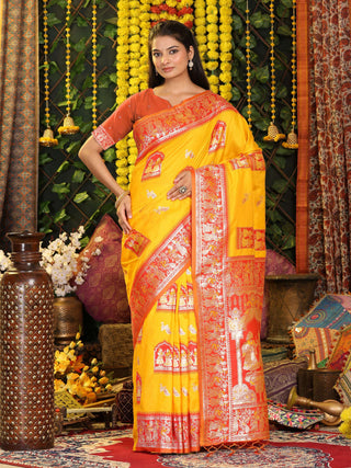 Astita Silk Yellow Saree
