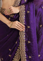 Thumbnail for Joban Fashion Blue Frendy Satin Silk Party Wear Sarees - Distacart