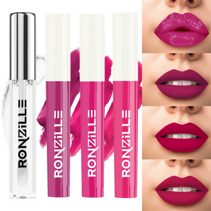 Ronzille Non Transfer Matte Liquid Lipstick Plus Lip Gloss - Blush And Pinks - Dista