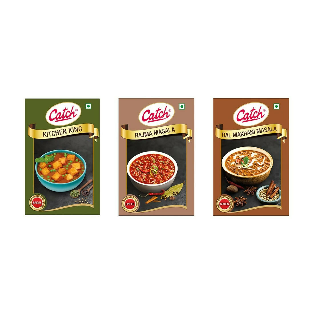 Catch Masala Powder Combo - Kitchen King 100 gms + Rajma Masala 100 gms + Dalmakhani Masala 100 gms - Distacart