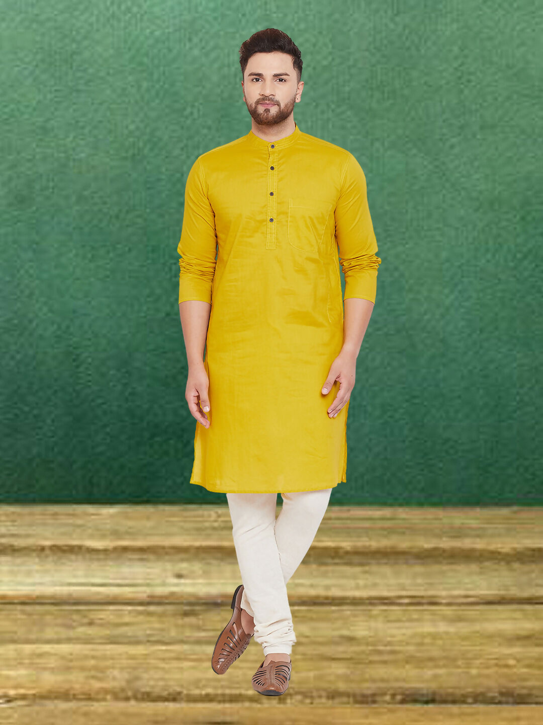 Even Apparels Men's Pure Cotton Yellow Kurta - Distacart