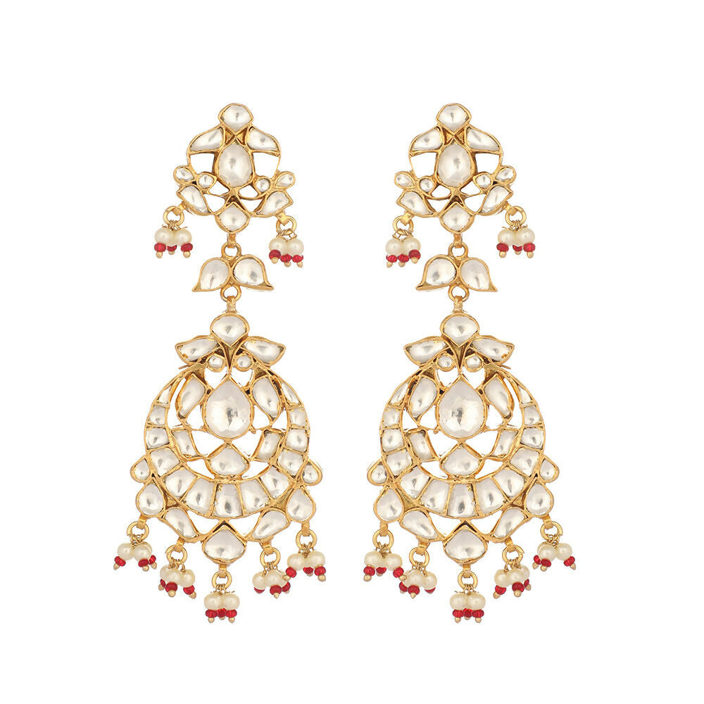 Nuyug 22K Gold Plated Serenoor Pearl Chandbali Earrings