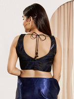 Thumbnail for Joban Fashion Navy Blue Organza Padded Blouse With Sweetheart Neck Sleeveless - Distacart
