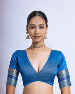 Thumbnail for Vishnu Weaves Women's Sea-Green Raw Silk Zari Woven Saree with Blouse - Distacart