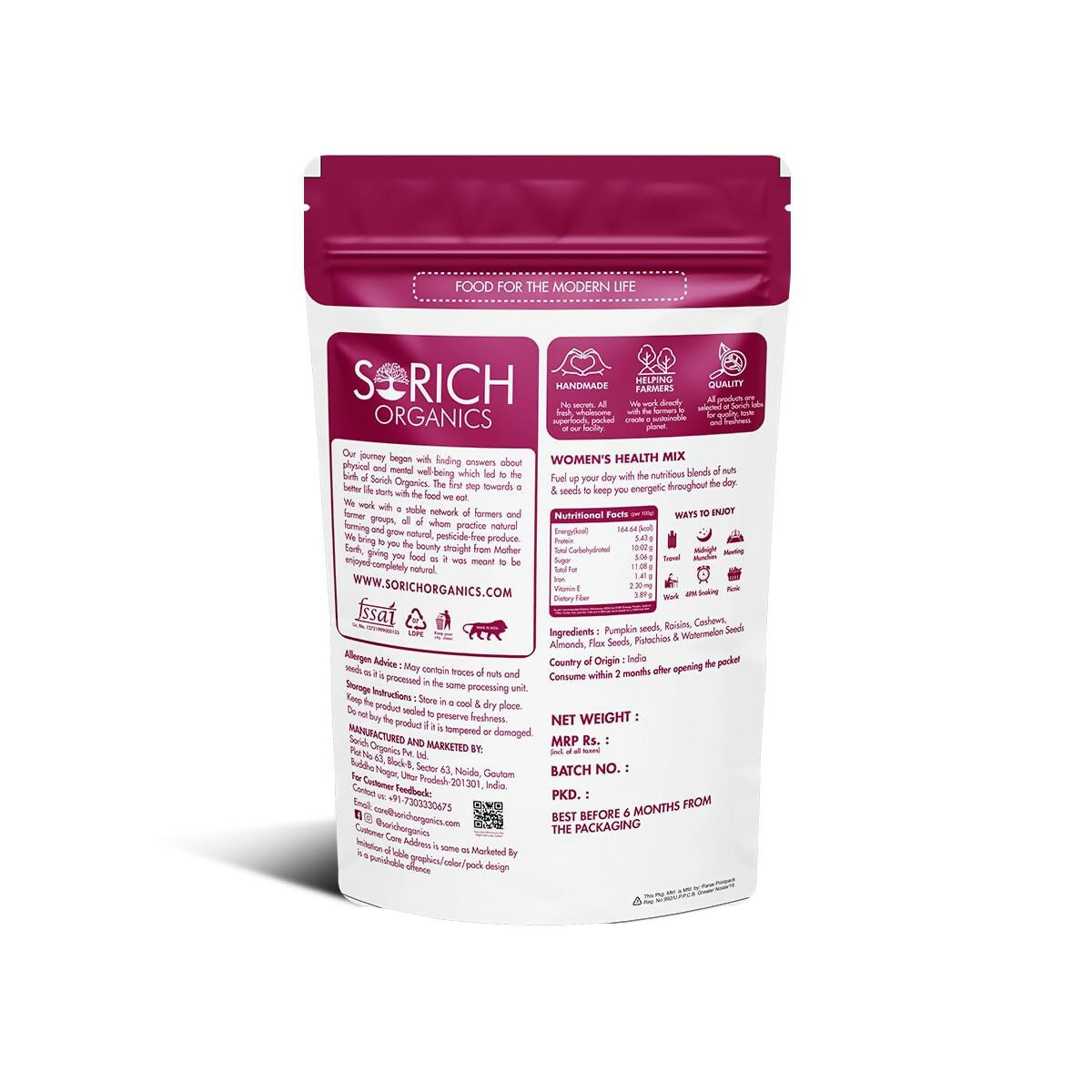 Sorich Organics Women's Health Mix Nuts & Seeds - Distacart