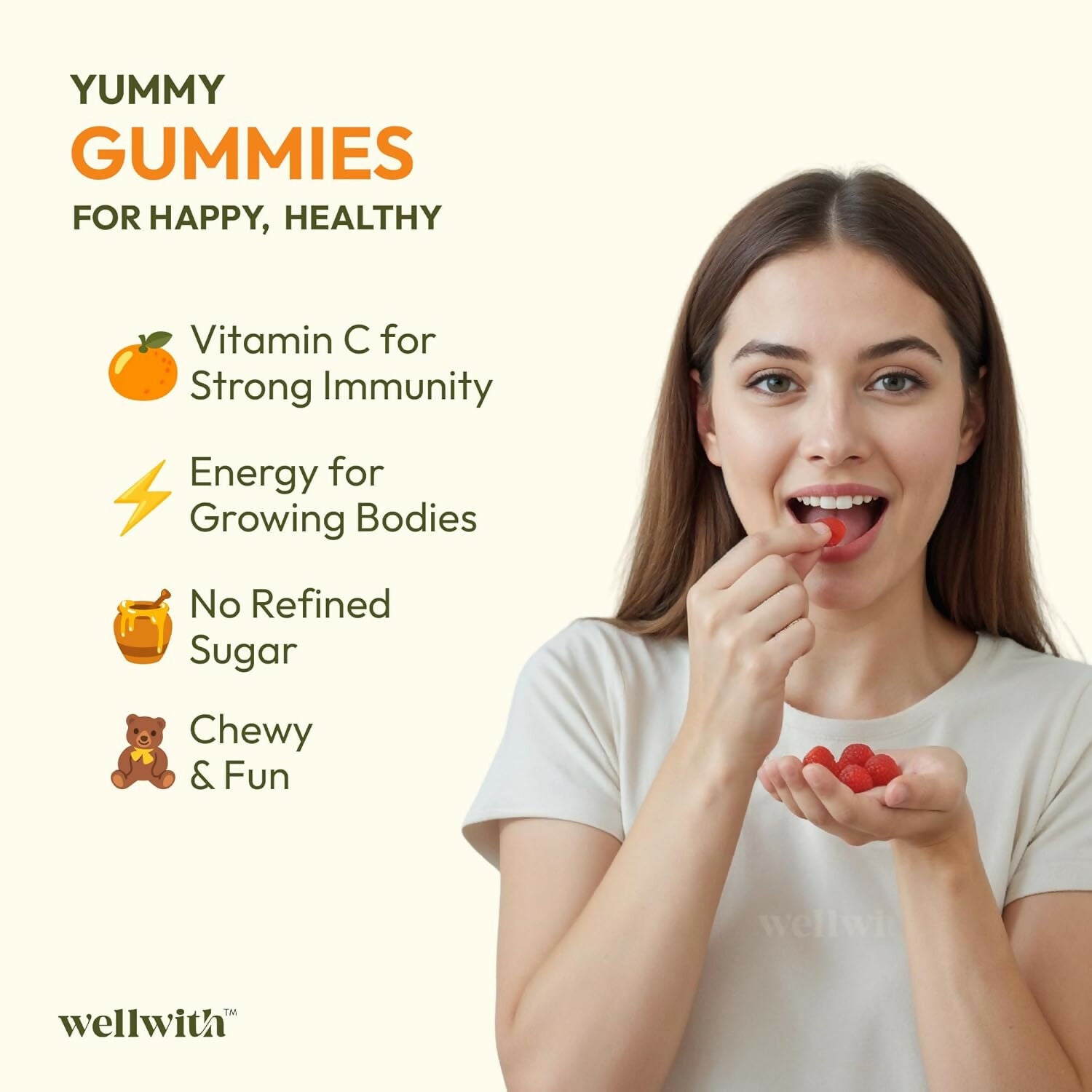 Wellwith Sea buckthorn Vitamin C Rich, multivitamin supplement, Immunity Gummies - Distacart