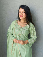 Thumbnail for Anaita Green Crape Readymade Kurti Set with Beads Sequence Work - Distacart
