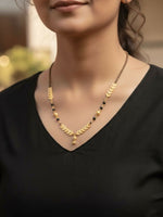 Thumbnail for NVR Women Gold Plated Black Beaded Short Design Mangalsutra - Distacart