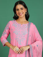 Thumbnail for Sangria Embroidered Kurta & Trouser With Dupatta