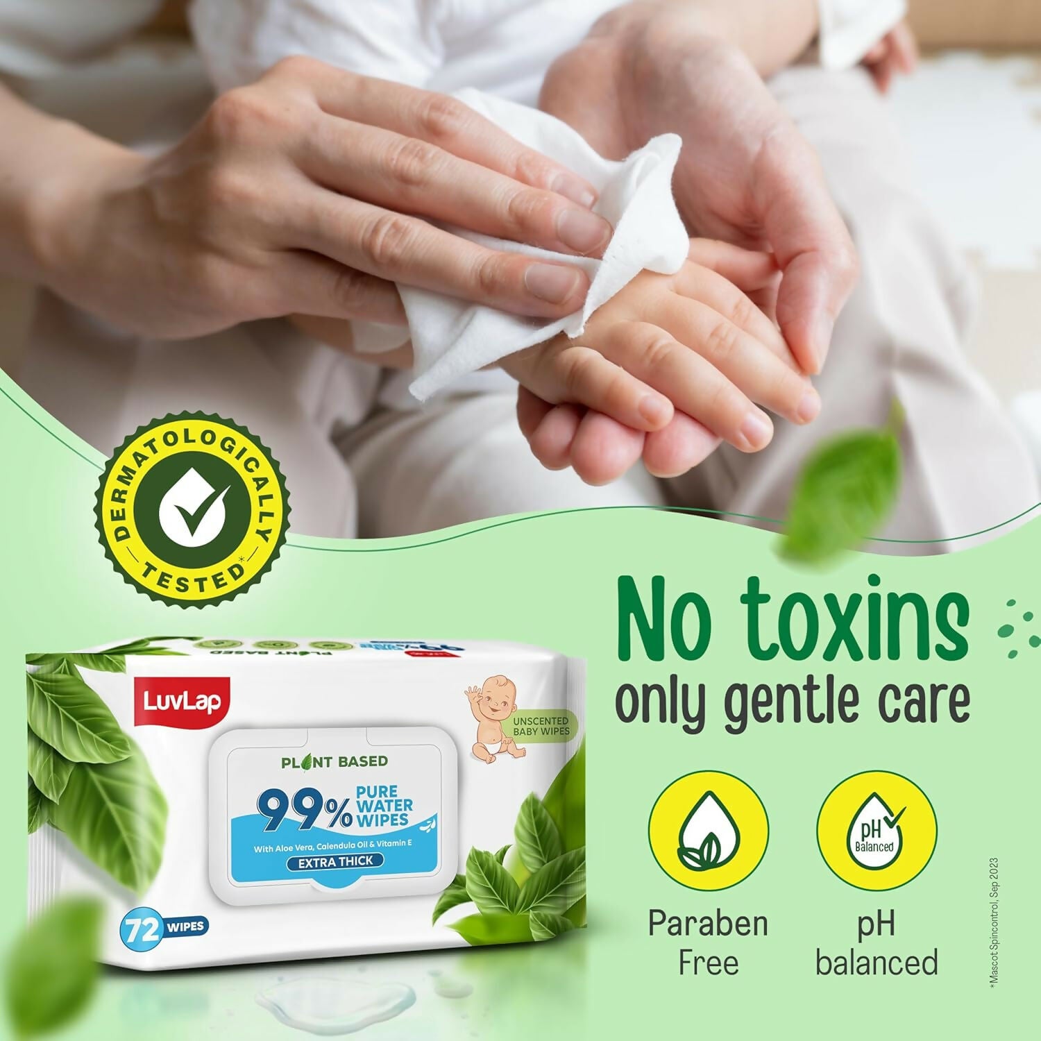 LuvLap Plant Based 99% Pure Water Extra Thick Unscented Baby Wipes - Distacart