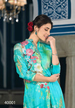 Thumbnail for Designer Stylish Sky Pure Muslin Stitched Suit - Apoorva - Distacart