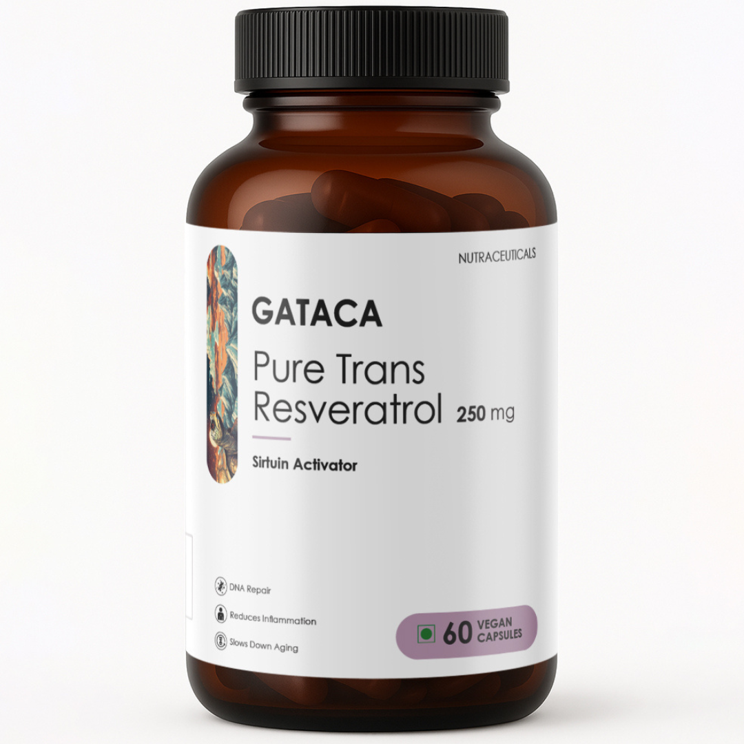GATACA Pure Trans-Resveratrol - 250 mg Capsules for More Repair, Better Heart, More Life