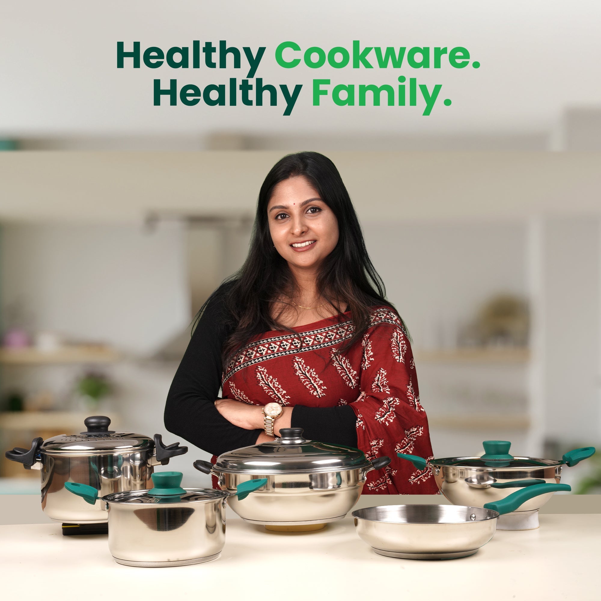 The Indus Valley 14 Pit Tri-Steel Multi Pot Premium Stainless Steel Idli/ Momo Maker/  Veg Steaming Set, Tri-ply Induction Bottom, 2 Plates, 27cm