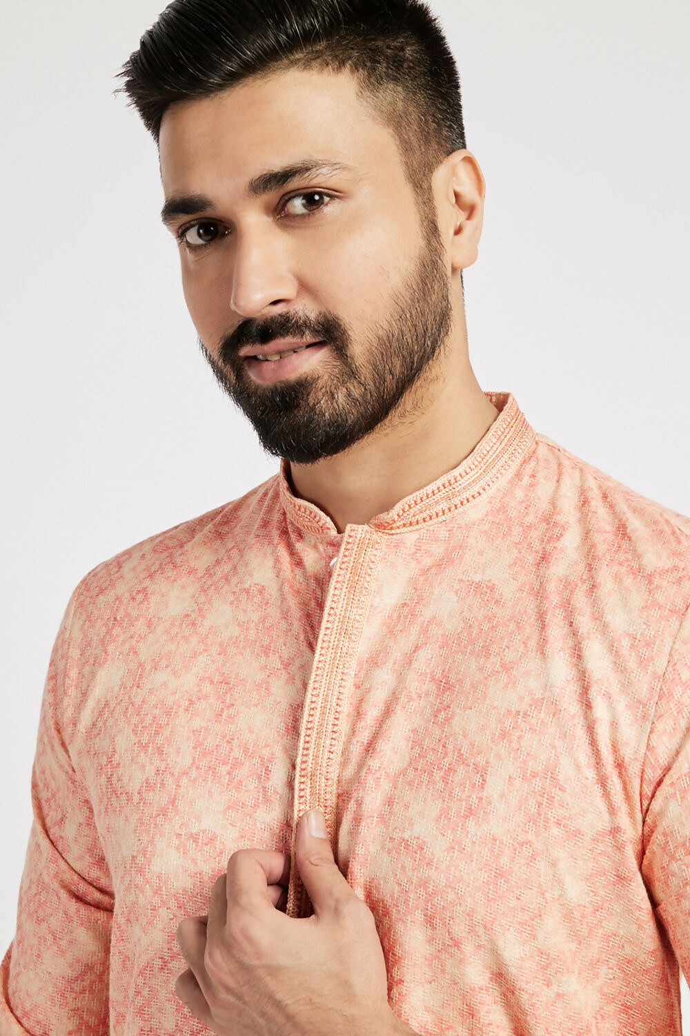 Ethnic India Peach Men's Kurta - Distacart