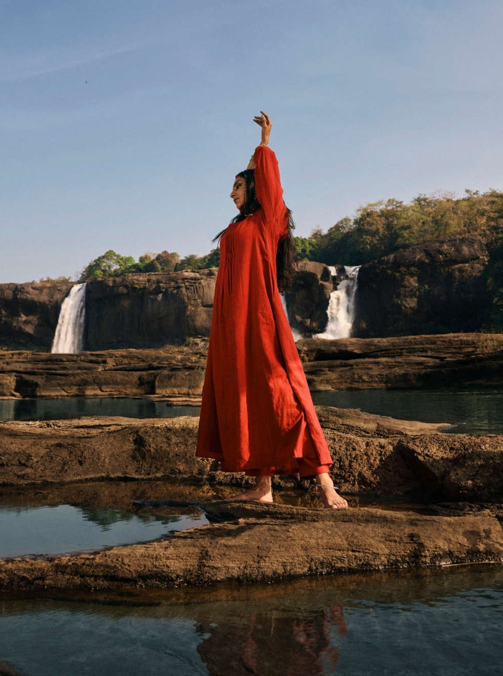 trueBrowns Carrot Cotton Dobby Kurta Pant Set - Distacart