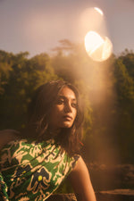 Thumbnail for trueBrowns Green Muslin Ikat Ready to Wear Saree - Distacart