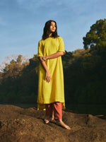 Thumbnail for trueBrowns Lime Cotton Dobby Kurta Pant Set - Distacart